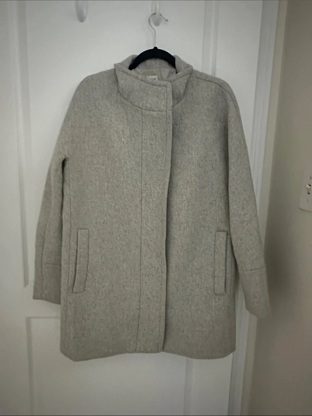 J. Crew Light Gray Wool Blend Peacoat with Shawl Collar